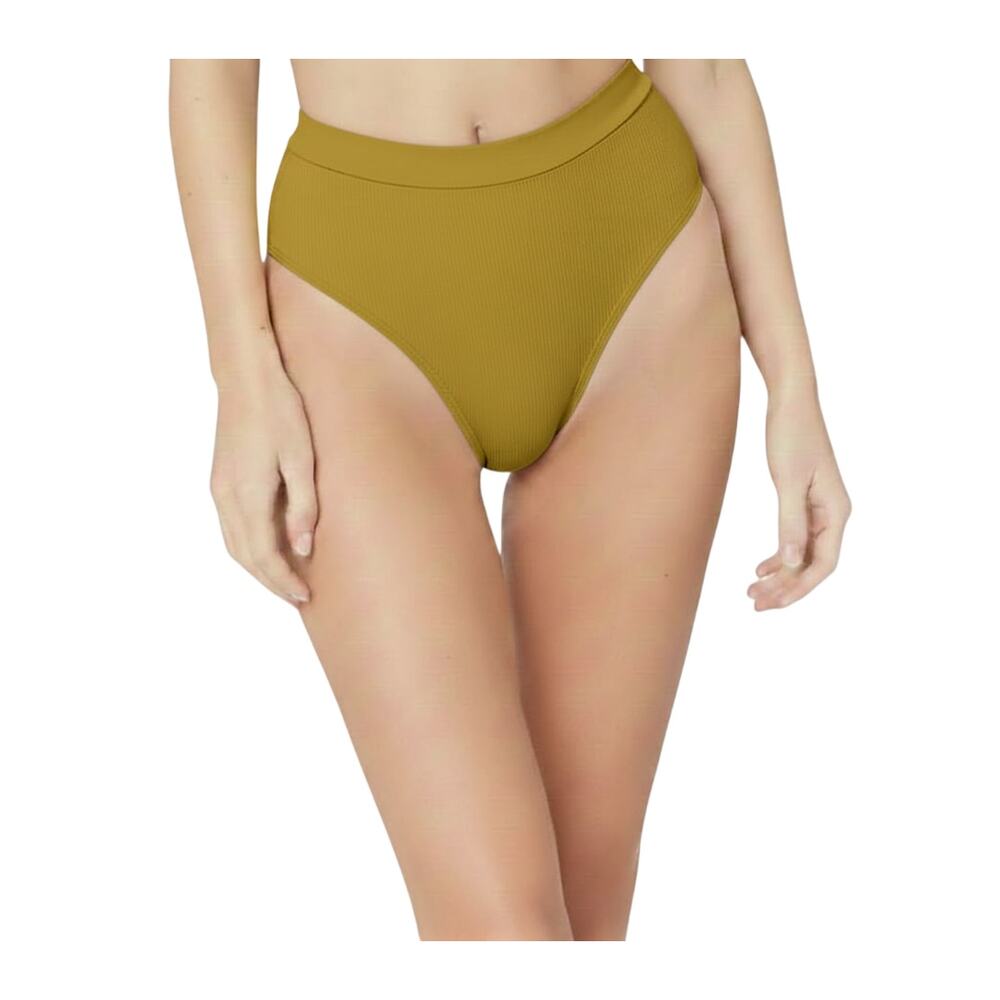 L*Space Frenchi Bitsy Bikini Bottom Apple Green Ribbed Size Large NWT